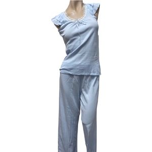 NWT Lauren Ralph Lauren 2pc Pajama Set Lt Blue 2 (X-Small)